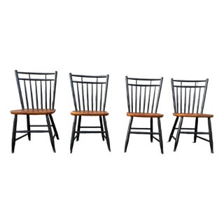 Late 20th Century Set of 4 Attributed toHitchcock Birdcage Dining Side Chairs For Sale