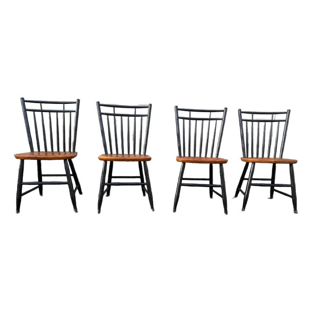 Late 20th Century Set of 4 Attributed toHitchcock Birdcage Dining Side Chairs For Sale