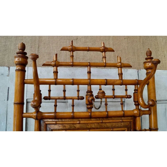 French Victorian Faux Bamboo Hall Stand For Sale - Image 4 of 16