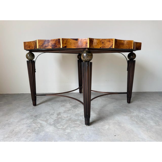 A striking statement piece from the 1980s, this vintage coastal dining table showcases masterful craftsmanship and bold...