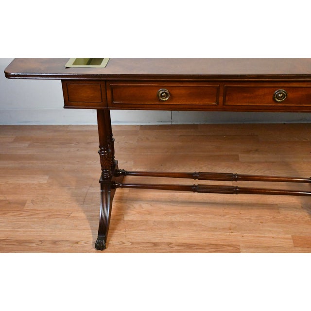 1920s 1920 Antique Lane Regency Mahogany Sofa Table / Console Table With Planters For Sale - Image 5 of 12