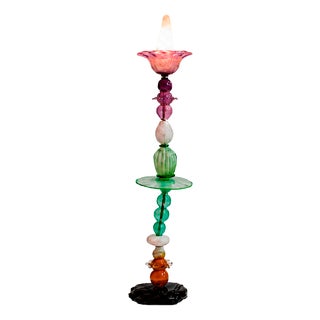 Modernist Sculptural Green, Pink and Amber Glass Floor Lamp, 2000 For Sale