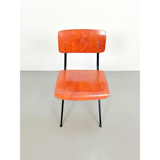 Black Plywood S201 School Chair by Ynske Kooistra for Marko, 1960s For Sale - Image 8 of 11