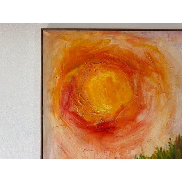 1970s Vintage Impressionist Abstract Landscape Oil Painting For Sale In Miami - Image 6 of 12
