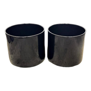 1970s Attributed to Gainey Mid-Century Black Pottery Planters- A Pair