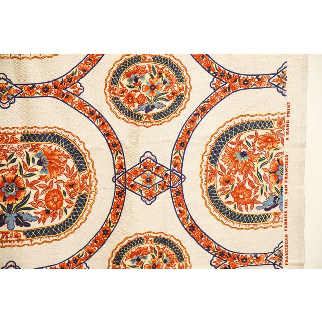 Franciscan Fabrics San Francisco Hand Block Print Textile Fabric 1970s For Sale - Image 9 of 12