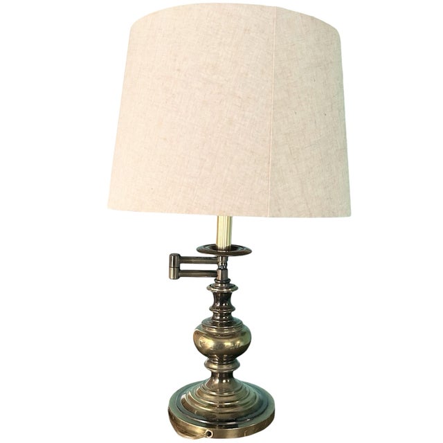 Vintage Brass Swing Swivel Arm Table Desk Lamp 25”. Gorgeous brass lamp with swing swivel arm that rotates 360 degrees...