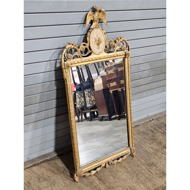 Late 20th Century Late 20th Century Friedman Brothers Eagle Mirror Williamsburg Style Gold Gilt Frame For Sale - Image 5 of 16
