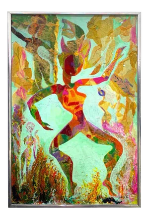 Mid 20th Century Mid-Century Mixed-Media "Fire Dancer", Udell 1974