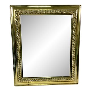 1980s Vintage Hollywood Regency Art Deco Lacquered Brass Tabletop Picture Frame, 8 X 10 For Sale