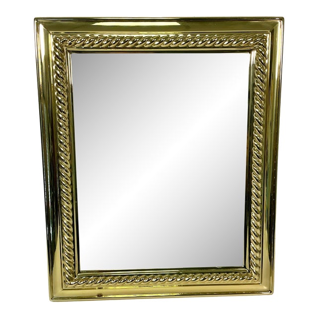 1980s Vintage Hollywood Regency Art Deco Lacquered Brass Tabletop Picture Frame, 8 X 10 For Sale