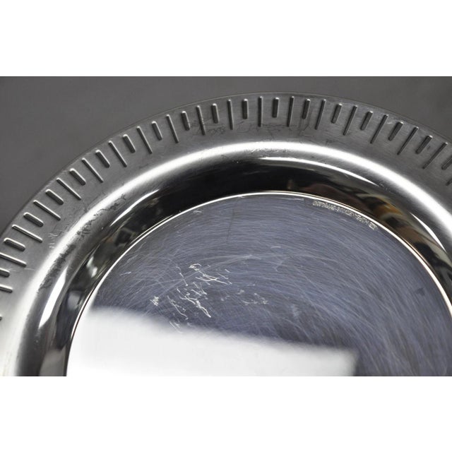 Vintage Hopeakeskus Oy Finland Modern Silver Plated Serving Plate Dishes - 3 Pc For Sale - Image 12 of 14