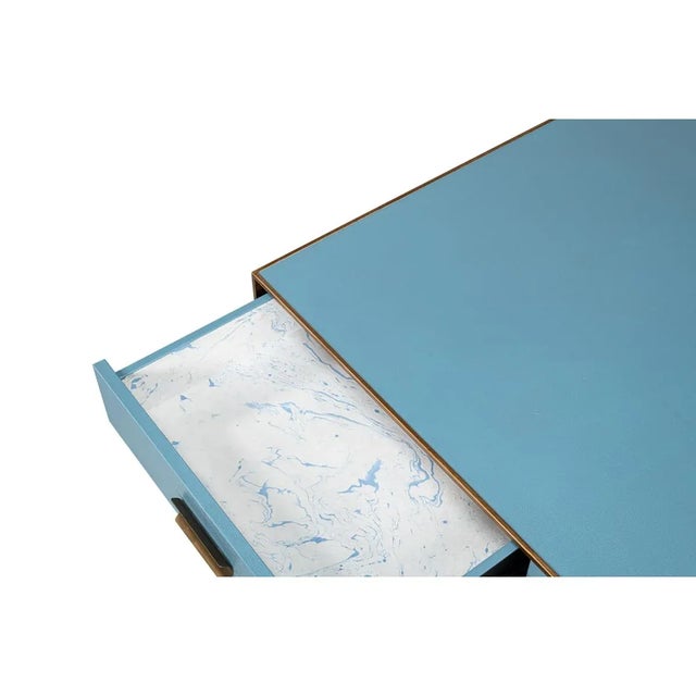 2020s Blue Leather Coffee Table For Sale - Image 5 of 12