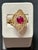 2010s 2 Carat Treated Round Ruby 14 Karat Yellow Gold Cocktail Ring, Vintage For Sale - Image 5 of 18