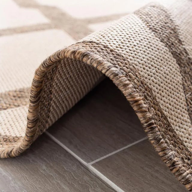 Coastal Indoor Outdoor Rug Cream & Beige 3'x5' For Sale - Image 4 of 5