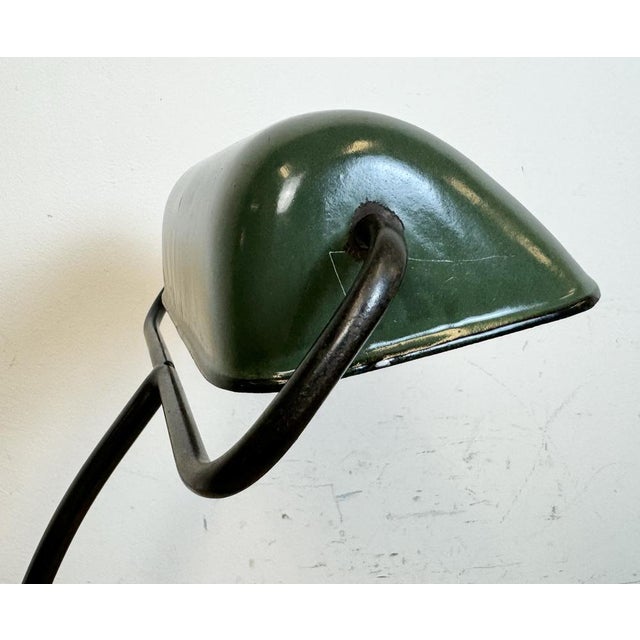 Green Enamel Bank Lamp from Bur, 1930s For Sale - Image 12 of 18
