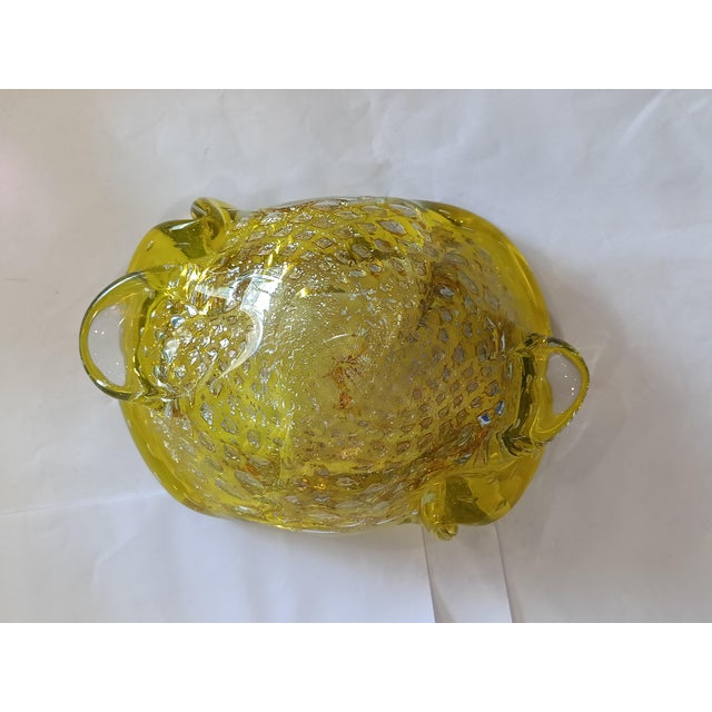 Mid-Century Murano-Attributed Yellow Glass Ashtray For Sale - Image 10 of 10