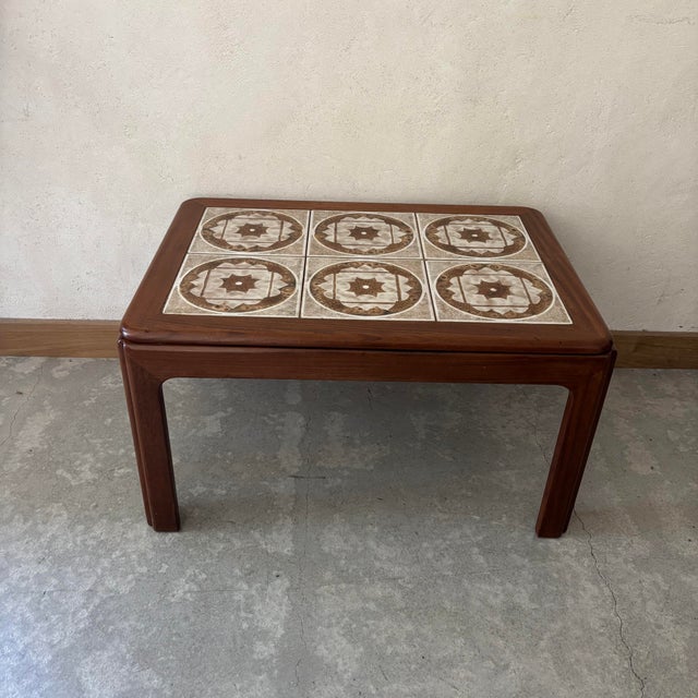 Wood Coffee Table in Teak with Tile For Sale - Image 7 of 7