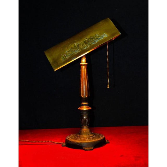American Art Deco Adjustable Banker's Desk Lamp from S. Robert Schwartz & Bro., 1920s For Sale - Image 9 of 18