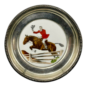 Vintage Frankfort Distillers Christmas 1949 Equestrian Horse Coaster Dish