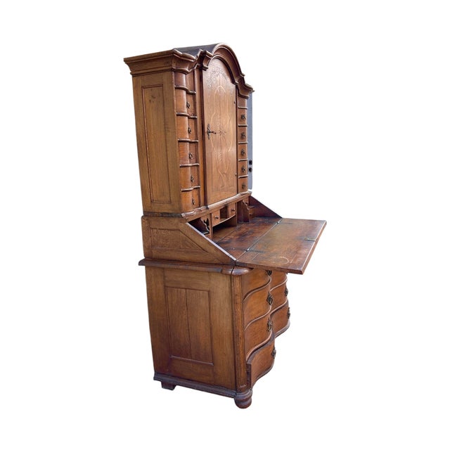 Antique German Baroque Tabernacle Secretary Desk Cabinet For Sale - Image 4 of 4
