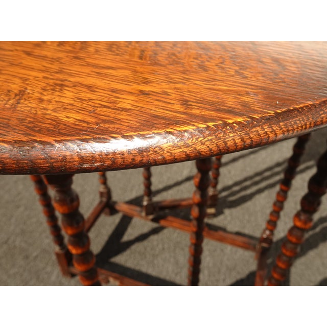 Antique Barley Twist Drop Leaf Side Table ~ French Country For Sale - Image 13 of 17