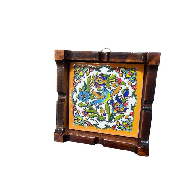 White Traditional Wood and Ceramic Ashtray For Sale - Image 8 of 8