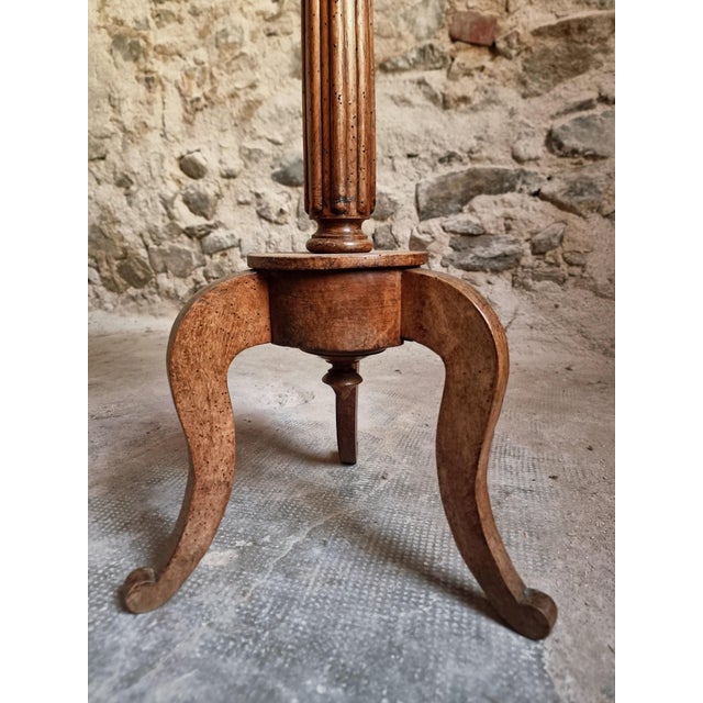 Brown Antique Louis XVI Plant Stand in Walnut, 1900 For Sale - Image 8 of 18