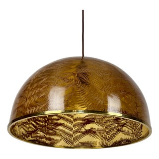Mid-Century Resin Fern Pendant Lamp, Italy, 1970s For Sale