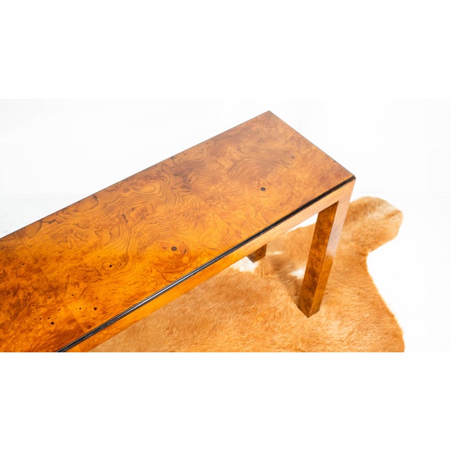 Widdicomb 1970s John Widdicomb Parsons Burl Wood Console Table For Sale - Image 4 of 16