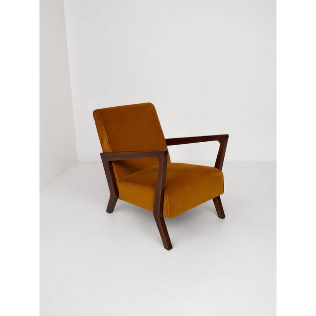 Vintage Italian Armchairs in Orange Velvet, 1960s, Set of 2 For Sale - Image 11 of 13
