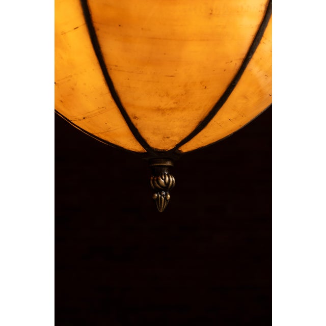 Metal Late 19th Century Neoclassical Slag Glass Pendant Lantern For Sale - Image 7 of 7