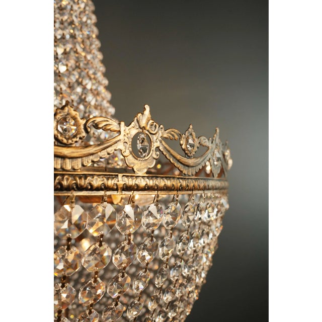 Montgolfiè Style Crystal Empire Sac a Pearl Chandelier For Sale - Image 6 of 11
