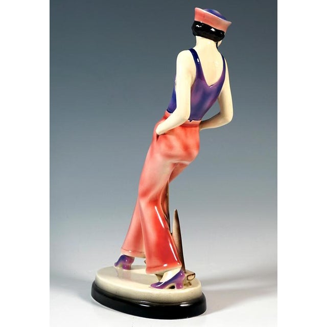 Dancer in Sailor Costume attributed to Dakon for Goldscheider, Vienna, Austria, 1928 For Sale - Image 3 of 8
