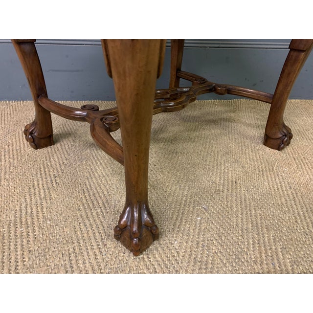 Queen Anne Style Burr Walnut Stool, 1900 For Sale - Image 6 of 13