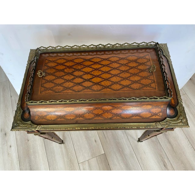 Wood French Louis XVI Marquetry Jardinere/Cellarette W/Bronze Mounts For Sale - Image 7 of 8