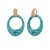 Metal 14k Yellow Gold Turquoise & Black Onyx Door Knocker Diamond Earrings, A Pair For Sale - Image 7 of 8