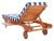 Newport Chaise Lounge Chair with Side Table, Natural/Navy Stripe Cushion For Sale - Image 11 of 11