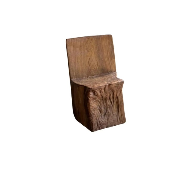 2000 - 2009 Sculptural Textured Teak Wood Chair For Sale - Image 5 of 10