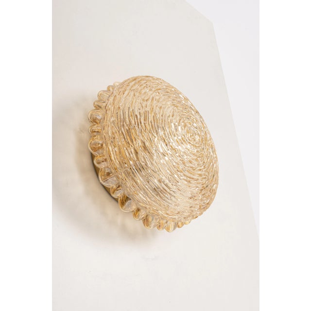 Amber Glass Sconces in Thumbprint Shape, Germany, 1970s, Set of 2 For Sale - Image 3 of 8