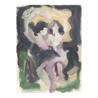 Into the Storm Oil on Paper, Romantic Work 9 X 12 Inches For Sale