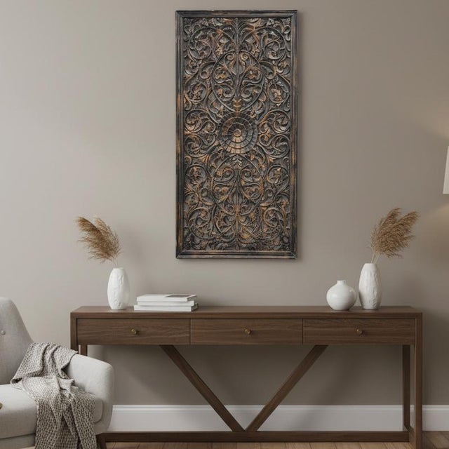 Dimensions: 35" W x 2" D x 71" H Bring timeless craftsmanship and architectural beauty into your space with this stunning...