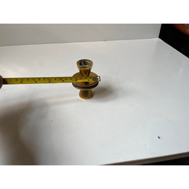 Metal Small Swedish Dual Candleholder in Bronze, 1950s For Sale - Image 7 of 8