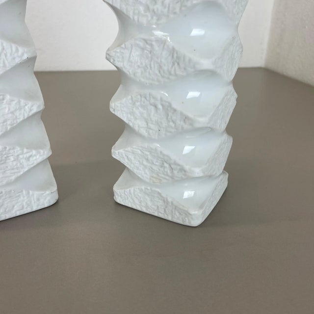 Original Porcelain Op Art Vases by Royal Bavaria KPM, Germany, 1970s, Set of 2 For Sale - Image 9 of 18