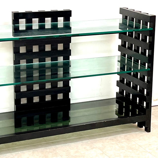 Modular Bookcase in Lacquered Wood and Glass by Gil and Xavier David, France, 1972 For Sale - Image 4 of 6