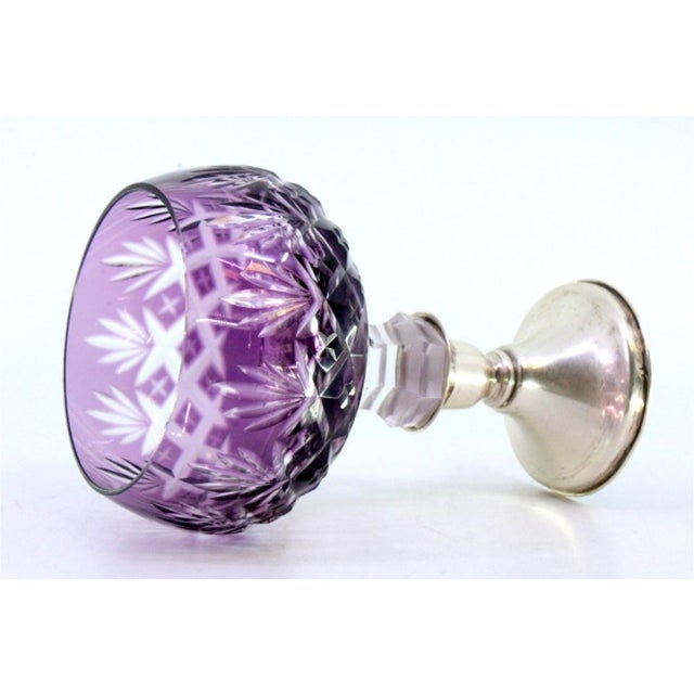 Cup in Cut Glass with Round Silver Base and Filling For Sale - Image 6 of 7