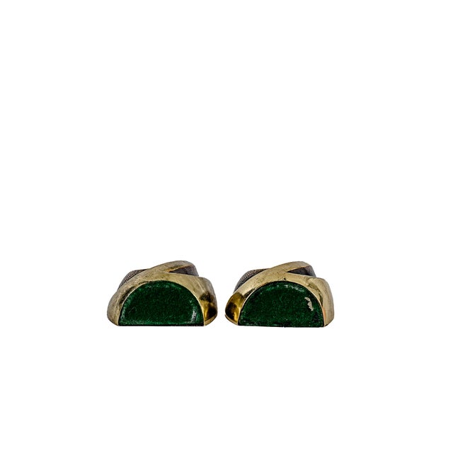 1950s Pair of Ben Seibel for Jenfred-Ware Brass "Flame" Bookends (c.1950) For Sale - Image 5 of 9