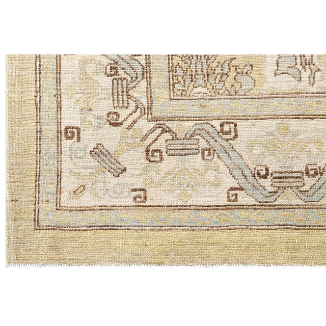 6'x9' Ariana Transitional Hand-Knotted Rug | Soft Yellow & Blue Wool For Sale - Image 4 of 4