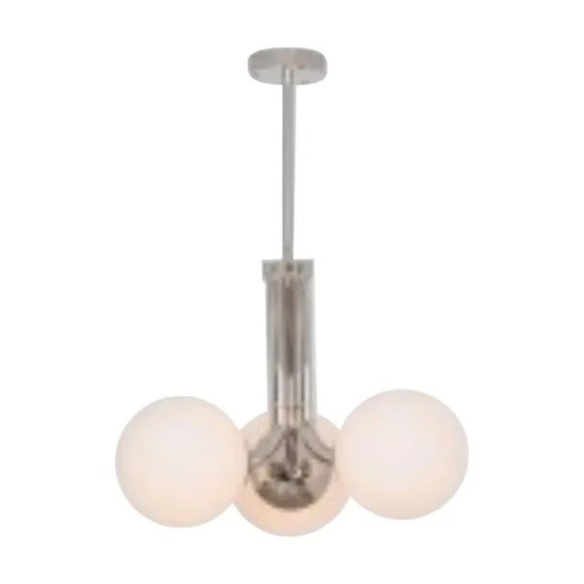 Tubular Sm Polished Nickel Pendant Light 3 by Schwung For Sale - Image 4 of 4