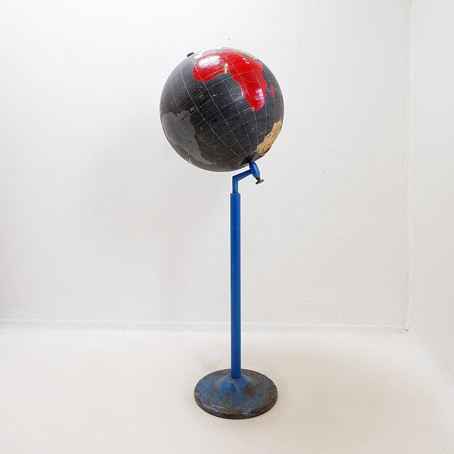 Metal Large Globe Floor Stand by Ludo Verbeke, 1950s For Sale - Image 7 of 14